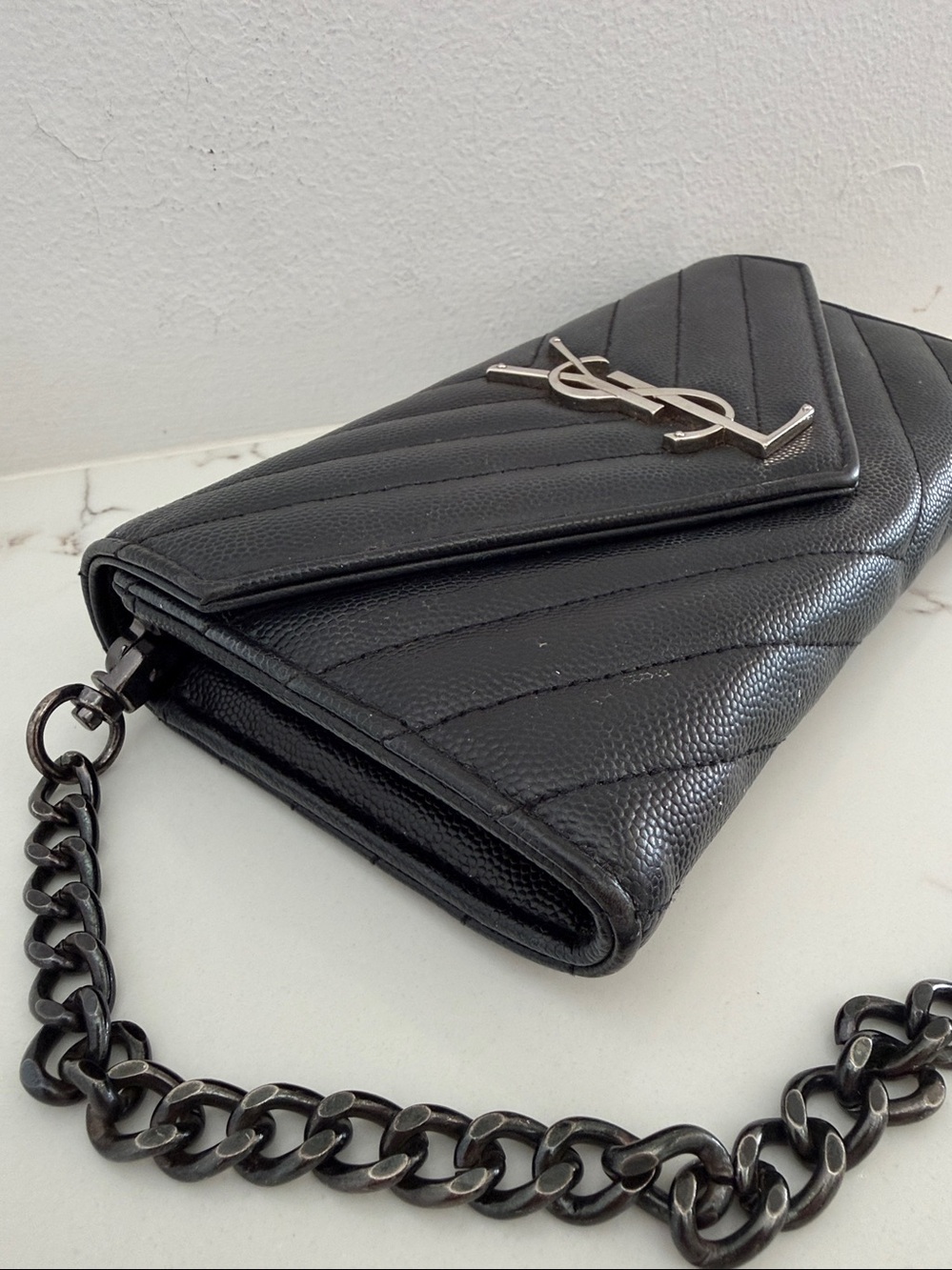 YSL Black wallet on chain - Picture 5 of 8